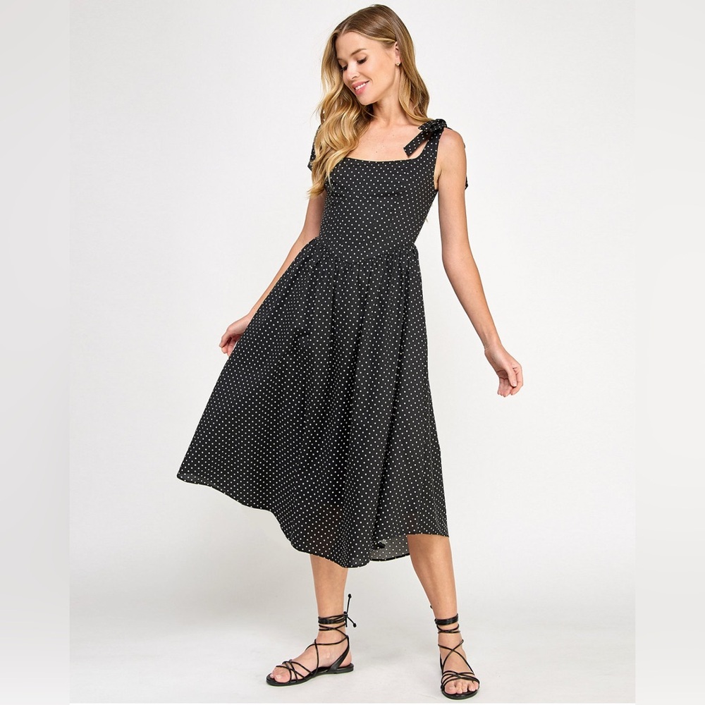 Seni & Cade Polka Dot Midi Dress, Size XXL (Juniors)